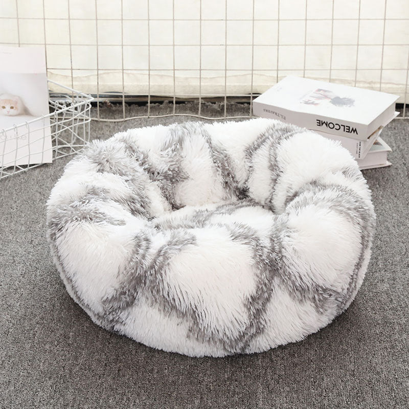 Soft Thick Cotton Plush Round Pet Bed