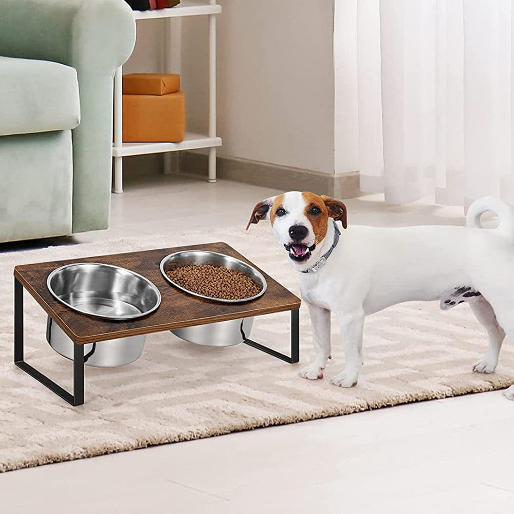 Log Pet Feeding Rack Iron