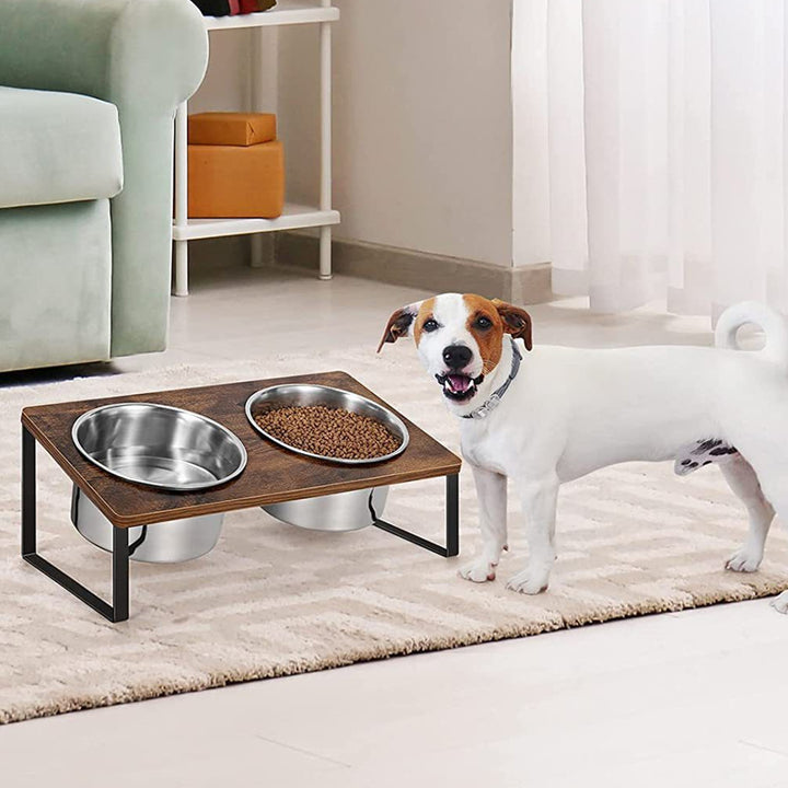 Log Pet Feeding Rack Iron