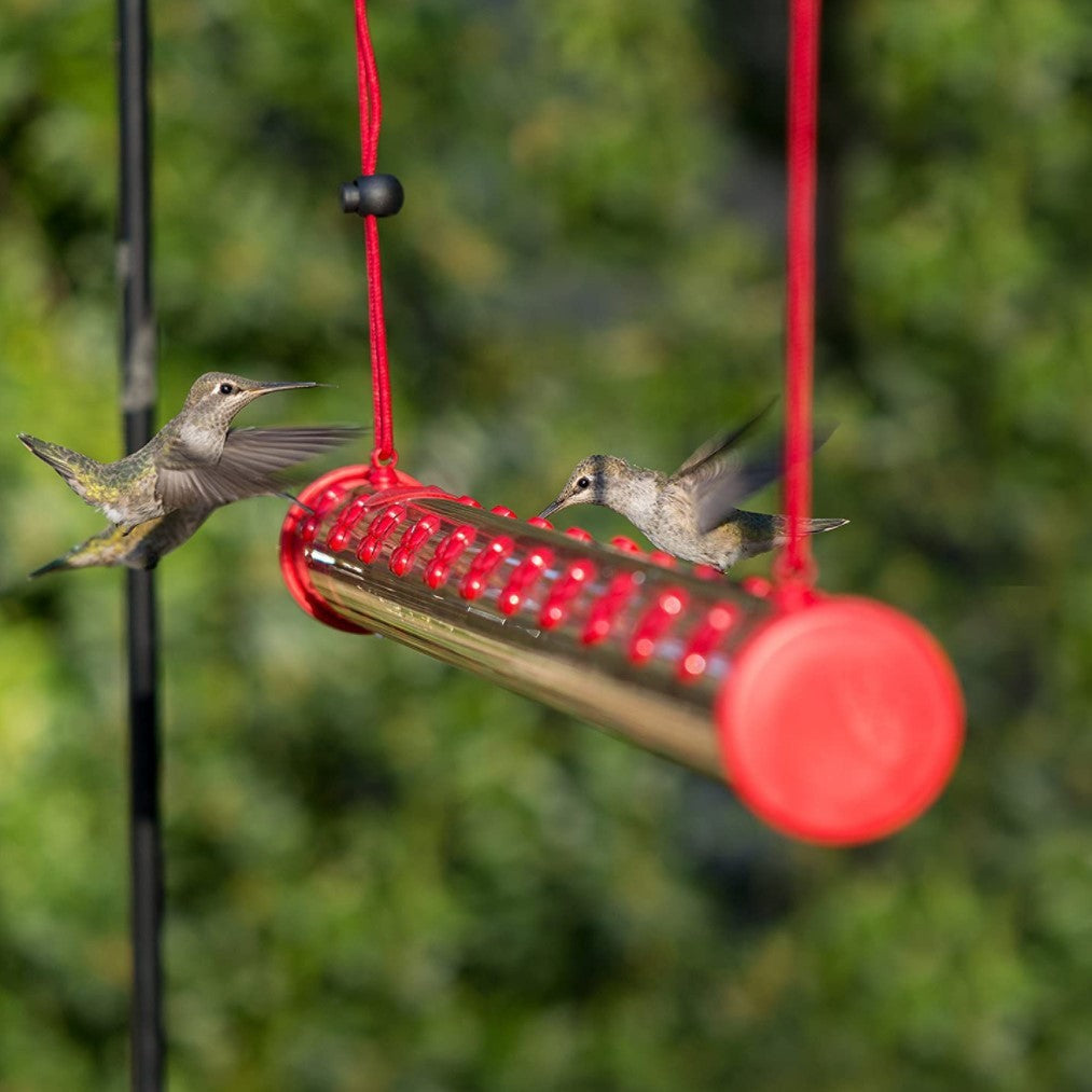 Hanging Long Tube With Flowers Hummingbird Bird Feeder