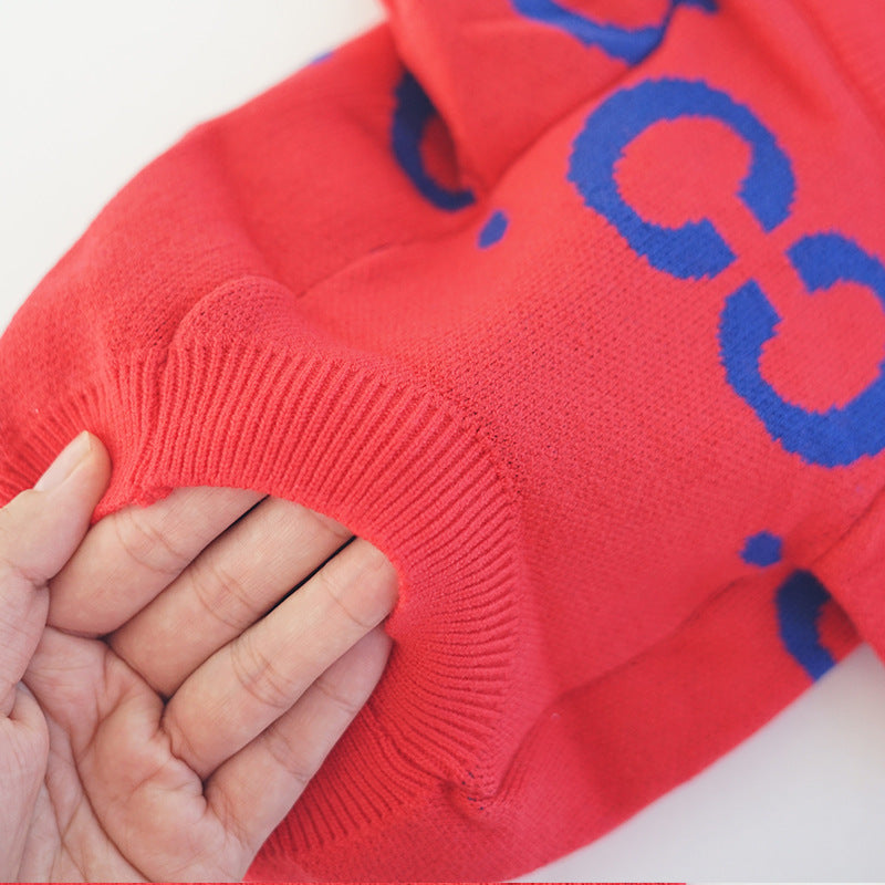 Pet Sweater Thickening Red