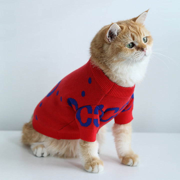 Pet Sweater Thickening Red