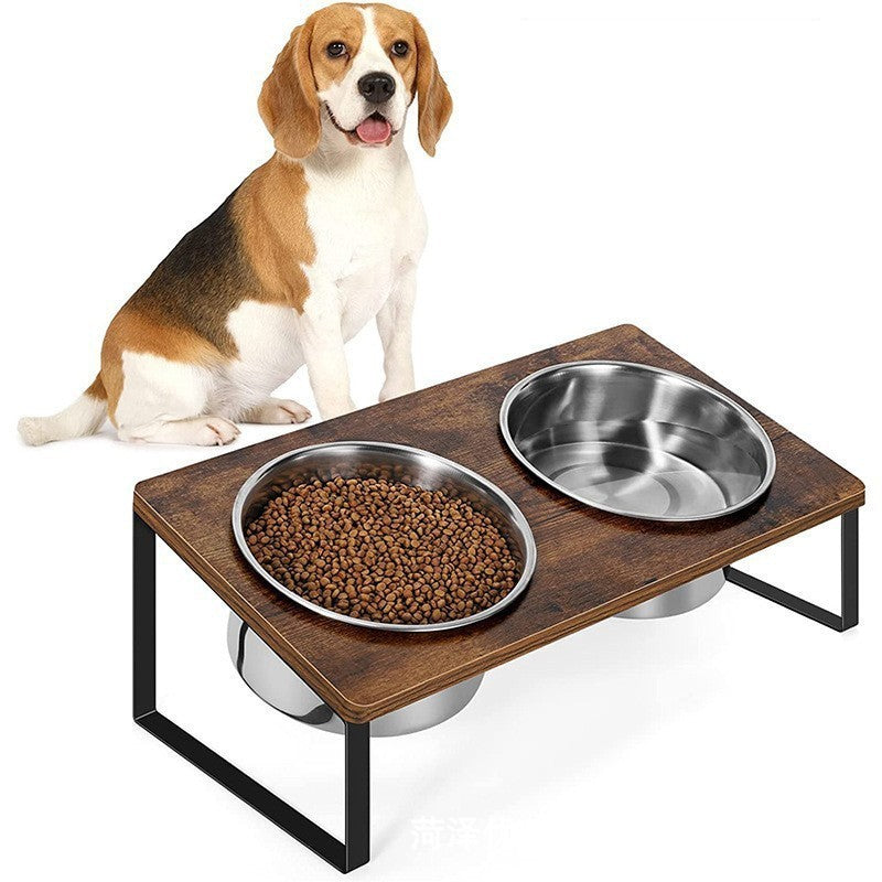 Log Pet Feeding Rack Iron