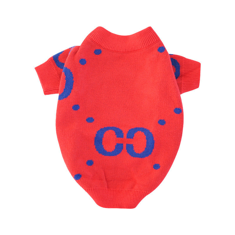 Pet Sweater Thickening Red