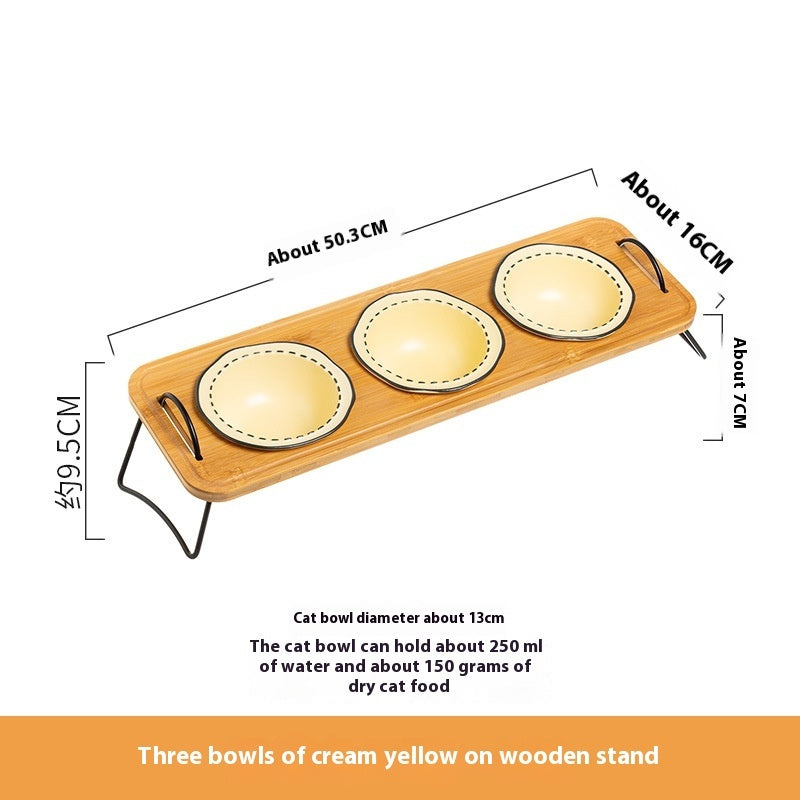 Multi-functional Ceramic Cat Bowl