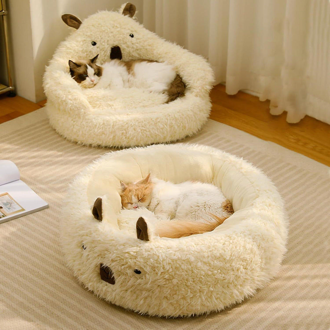 Cut Alpaca Warm Nest White Pet Bed