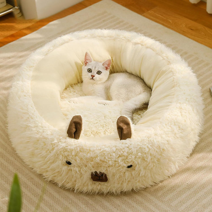 Cut Alpaca Warm Nest White Pet Bed