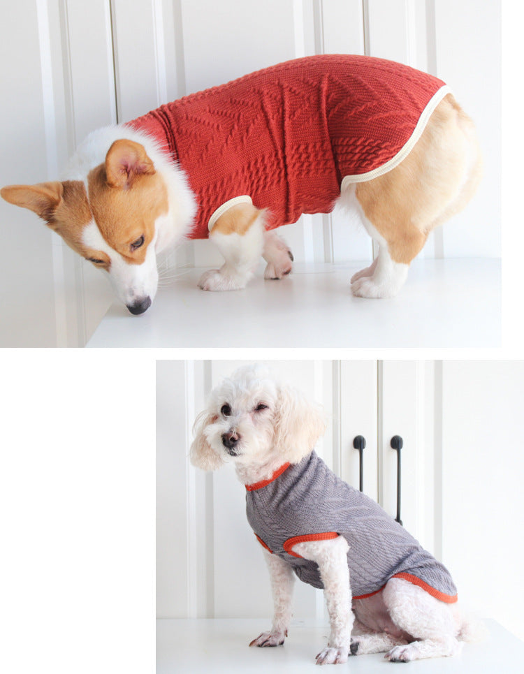 Dog Clothes Vintage Twist Pet Sweater