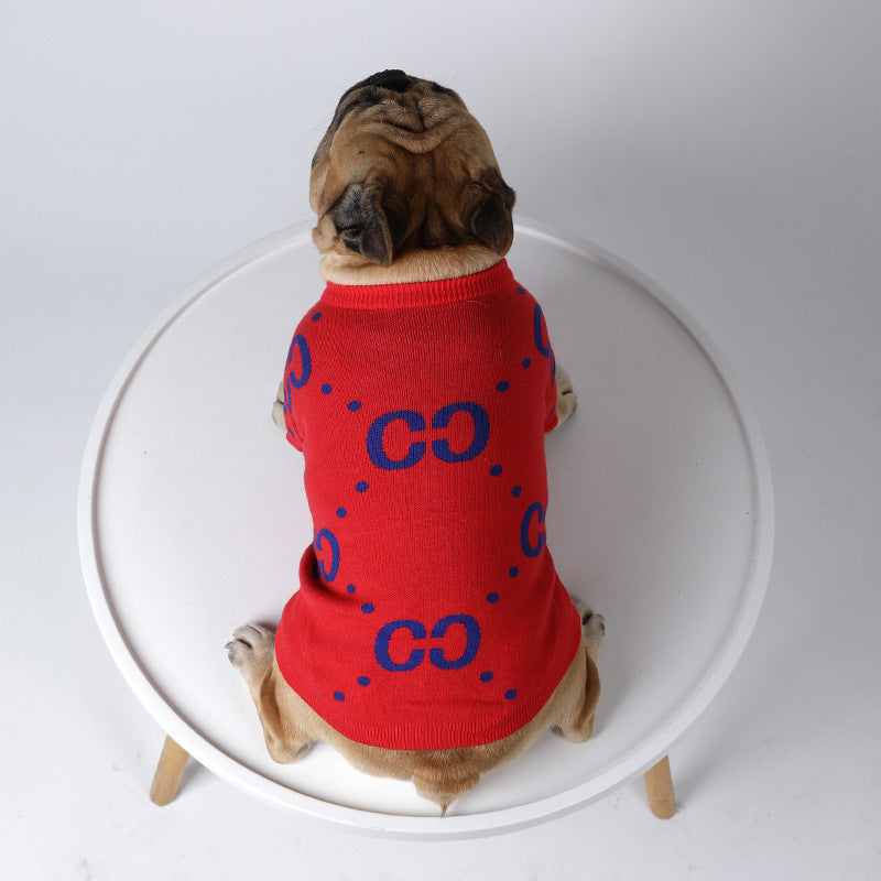 Pet Sweater Thickening Red