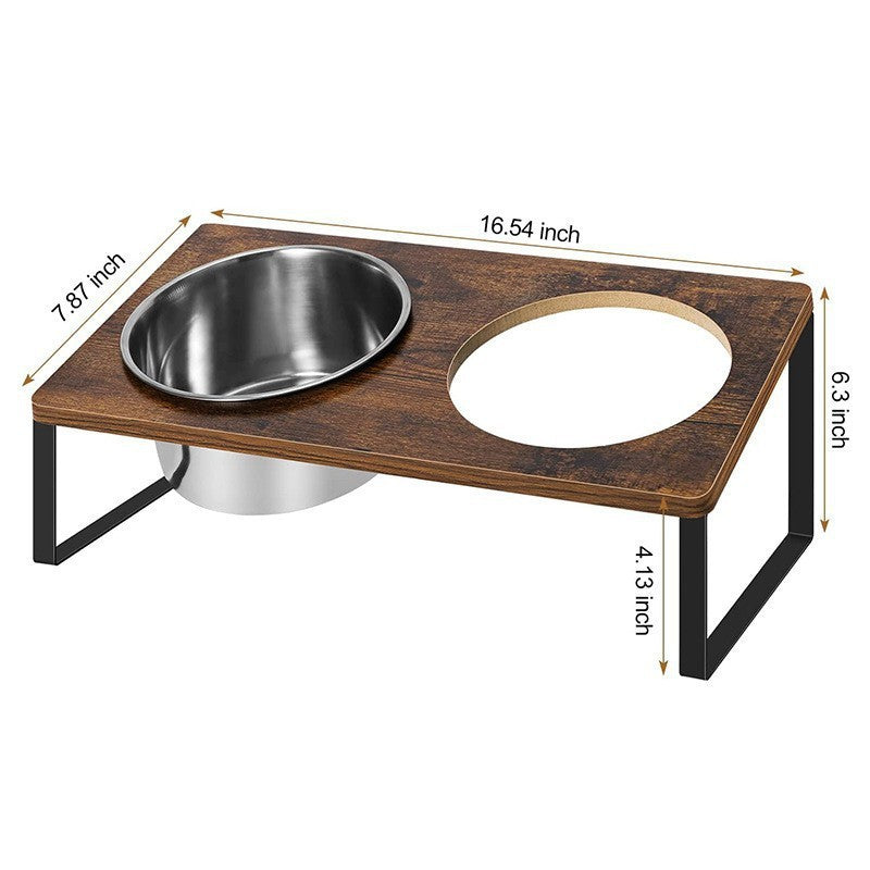 Log Pet Feeding Rack Iron